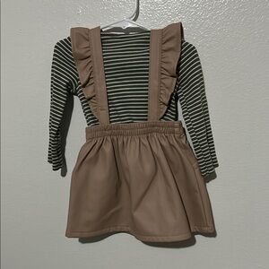 Wonder Nation Green Ruffled Skirt with Gathered Design